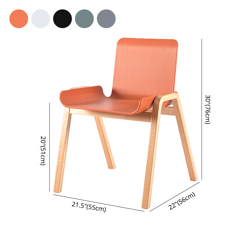 Silla de comedor de estilo moderno Silla auxiliar de cocina sin brazos con patas de madera