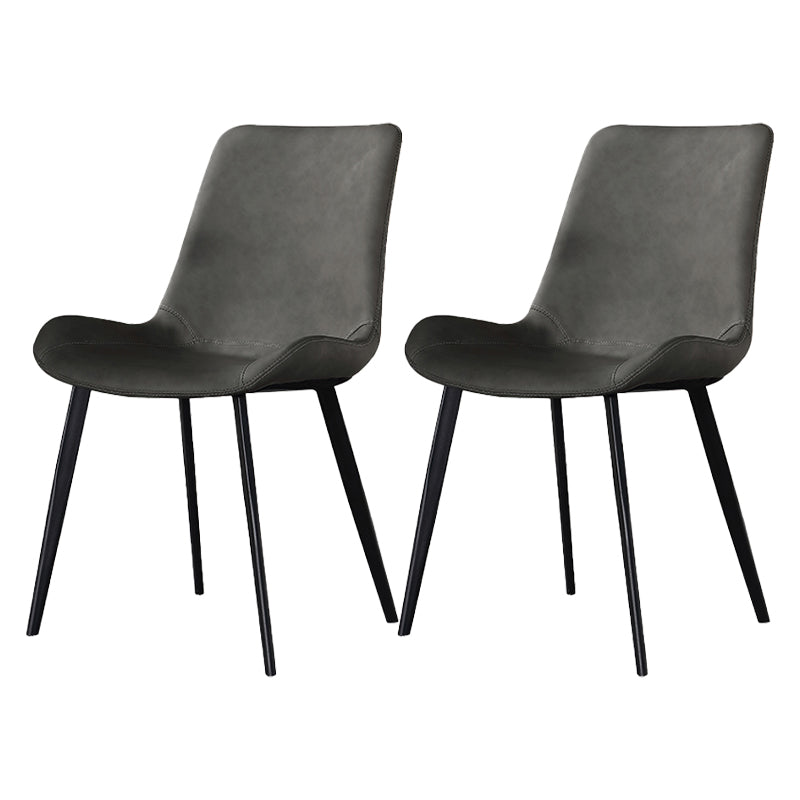 Chaises de salle à manger de style moderne, chaises latérales sans accoudoirs avec pieds en métal pour la cuisine