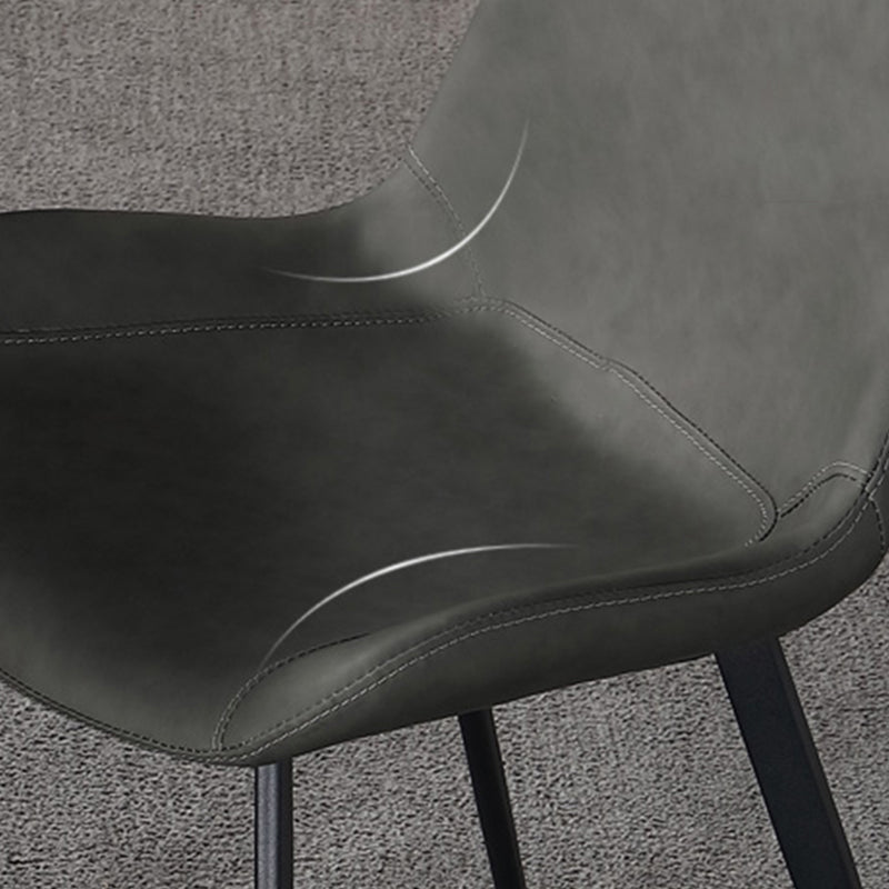 Sillas de comedor de estilo moderno, sillas laterales sin brazos con patas de metal para cocina