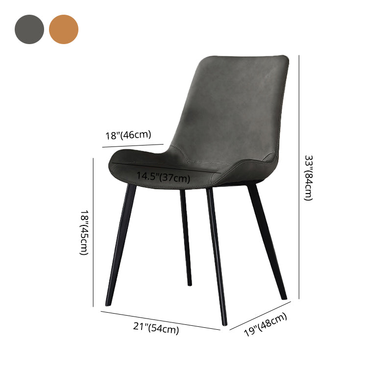 Sillas de comedor de estilo moderno, sillas laterales sin brazos con patas de metal para cocina