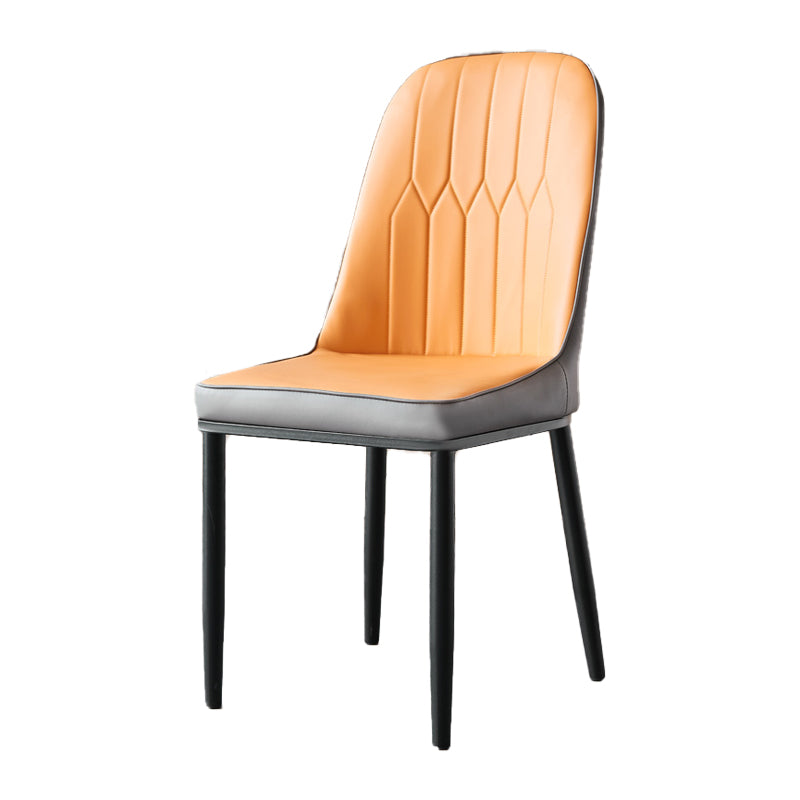 Chaises de salle à manger de style contemporain, chaise Parsons latérale sans accoudoirs en métal pour cuisine