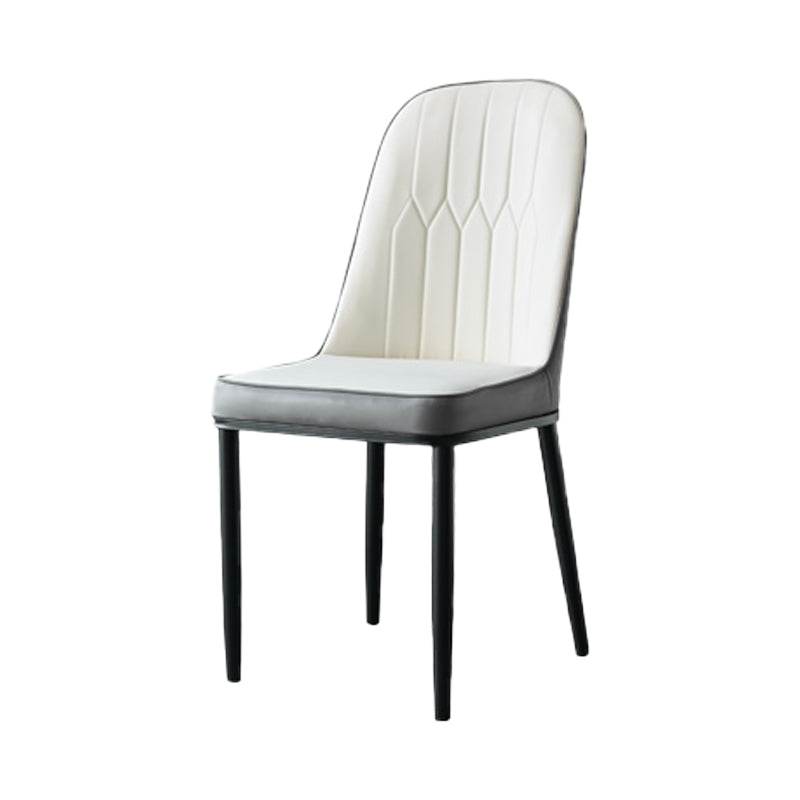 Chaises de salle à manger de style contemporain, chaise Parsons latérale sans accoudoirs en métal pour cuisine
