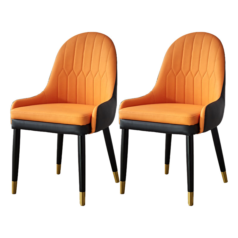 Chaises de salle à manger de style contemporain, chaise Parsons latérale avec bras en métal pour cuisine