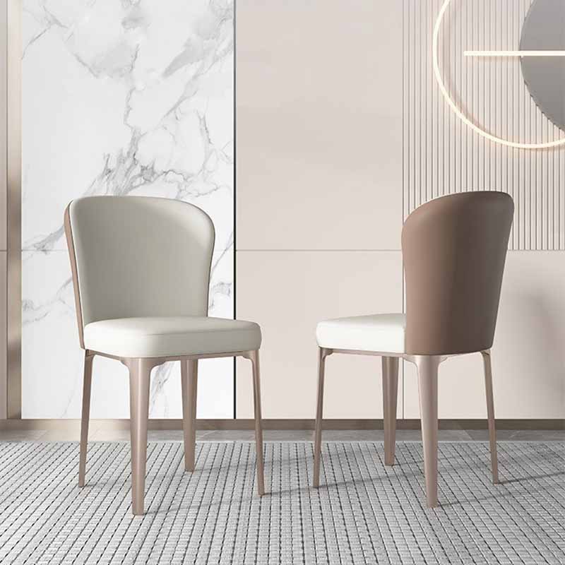 Sillas de comedor de estilo moderno Sillas Parsons laterales sin brazos de metal para cocina