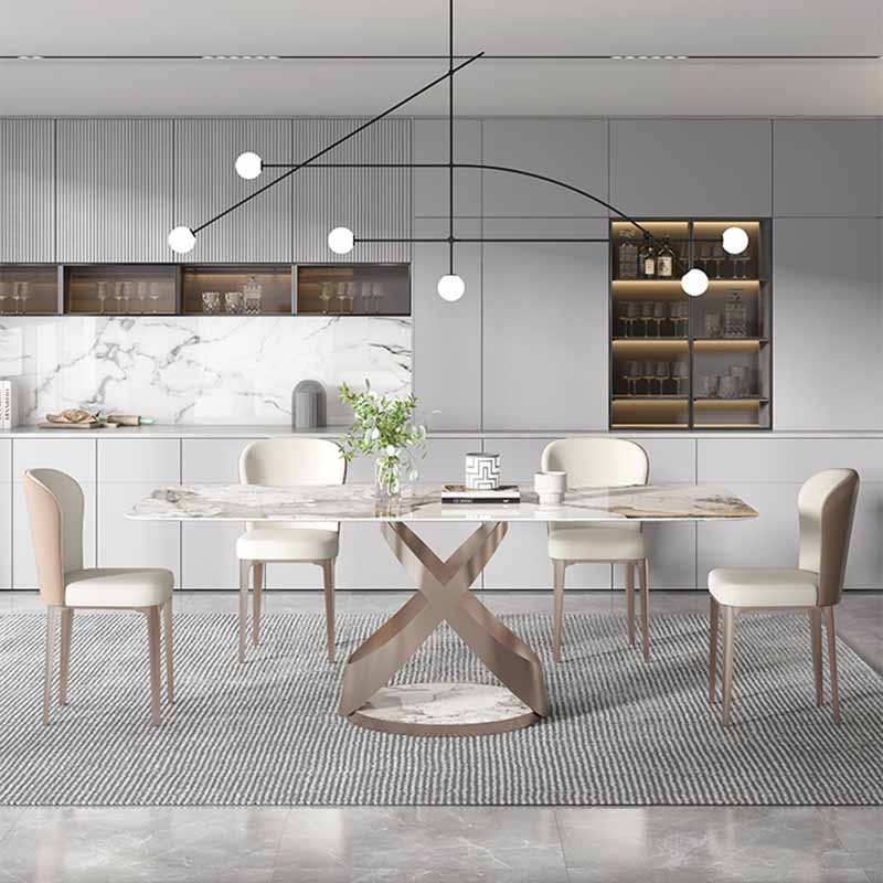 Sillas de comedor de estilo moderno Sillas Parsons laterales sin brazos de metal para cocina
