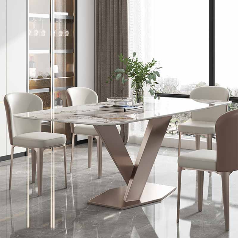 Sillas de comedor de estilo moderno Sillas Parsons laterales sin brazos de metal para cocina