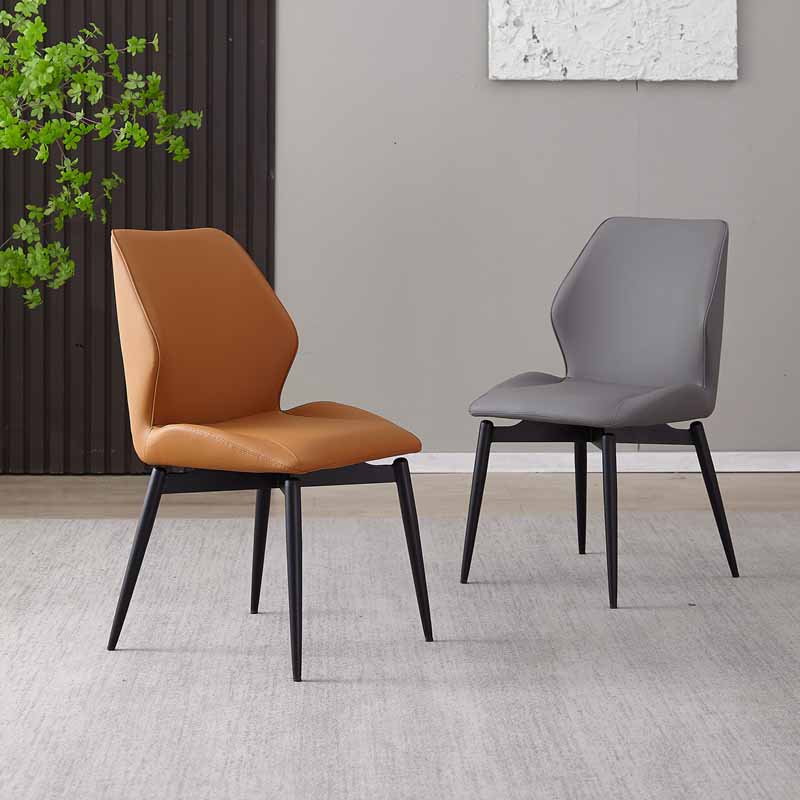 Sillas de comedor de estilo moderno, sillas laterales de metal sin brazos para cocina