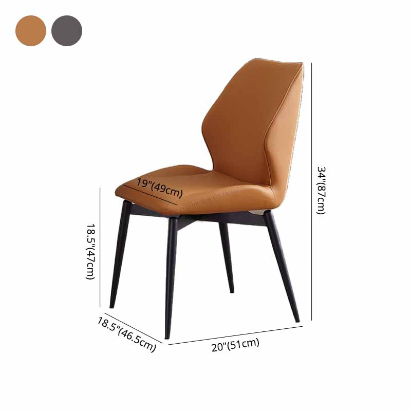 Sillas de comedor de estilo moderno, sillas laterales de metal sin brazos para cocina