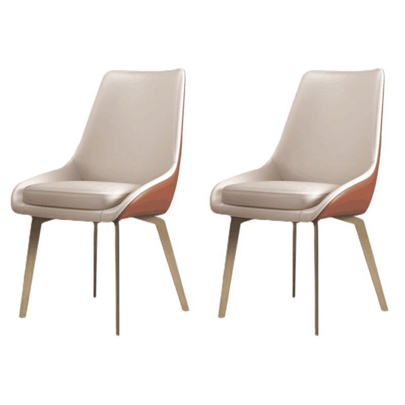 Chaises de salle à manger à dossier solide scandinave Fauteuils de salle à manger en cuir