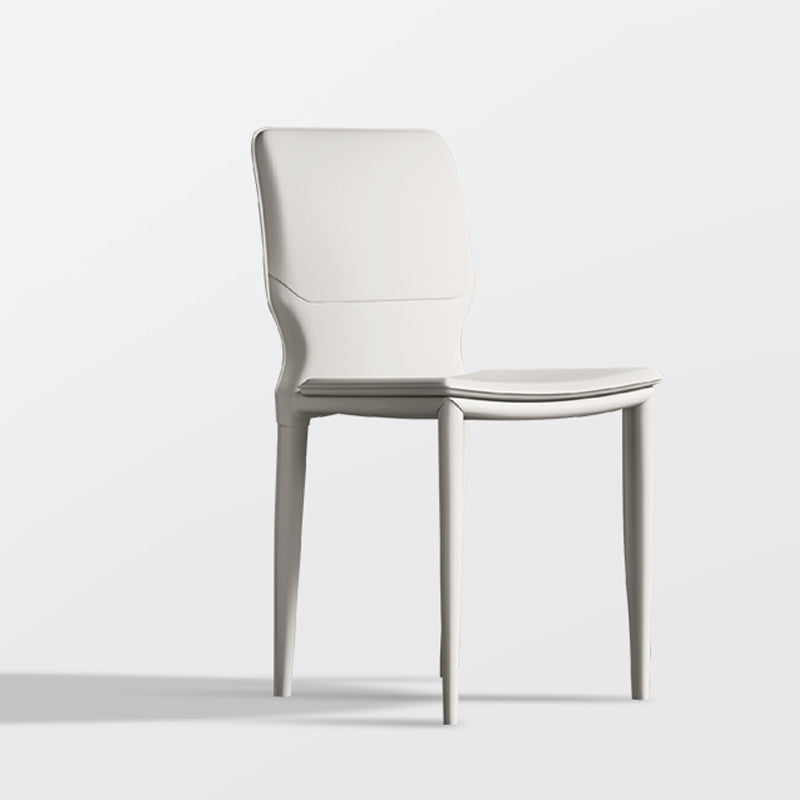 Cuir de chaises latérales arrière solides sans bras contemporaines dinant des chaises