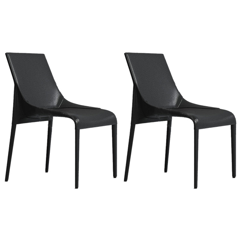 Cuir de conception minimaliste dinant la chaise arrière solide sans bras de chaises latérales