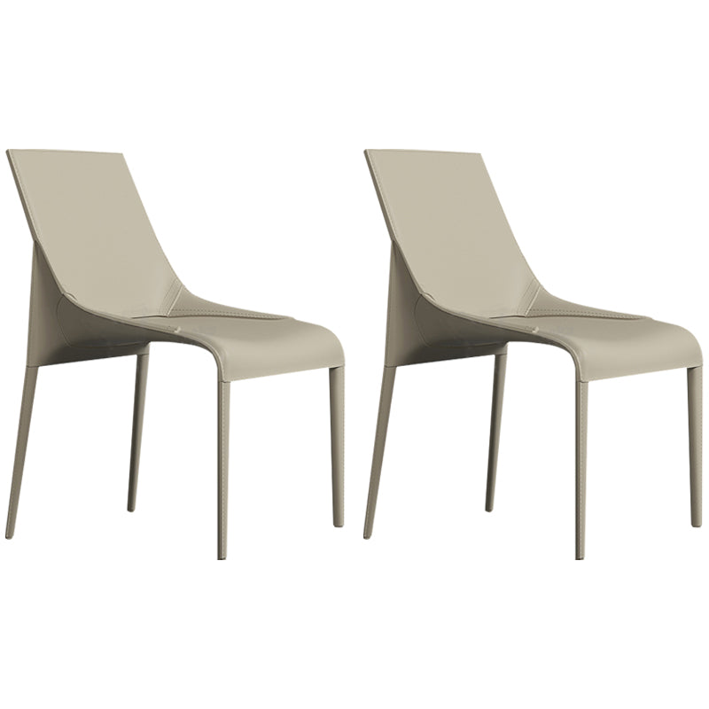 Cuir de conception minimaliste dinant la chaise arrière solide sans bras de chaises latérales