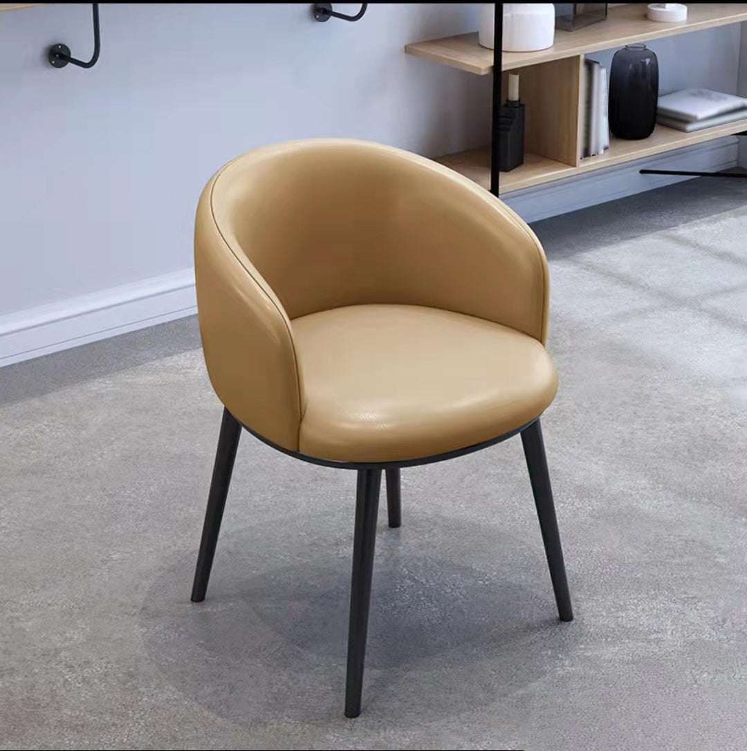 Sillas de comedor tapizadas de estilo escandinavo, silla con respaldo sólido para el hogar