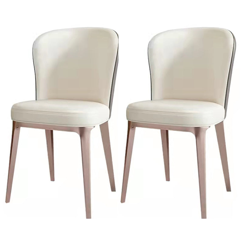Chaises à dossier solide sans bras de luxe scandinave, chaises de salle à manger en cuir pour cuisine