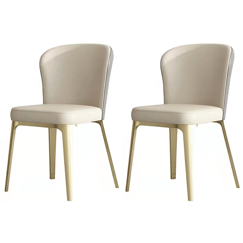 Chaises à dossier solide sans bras de luxe scandinave, chaises de salle à manger en cuir pour cuisine