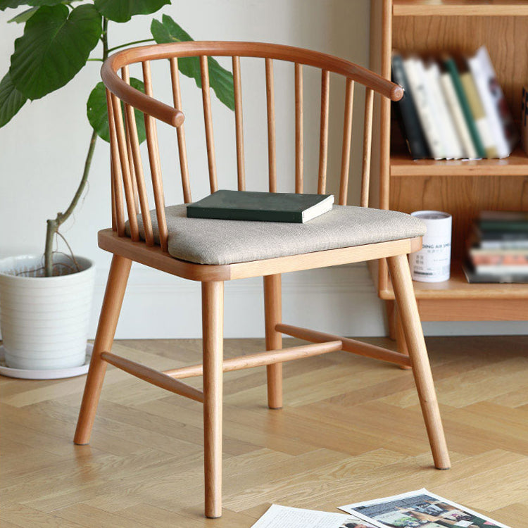 Silla de comedor de madera de estilo escandinavo, sillón con respaldo Windsor