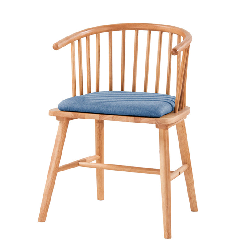 Silla de comedor de madera de estilo escandinavo, sillón con respaldo Windsor