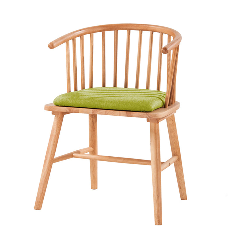 Silla de comedor de madera de estilo escandinavo, sillón con respaldo Windsor