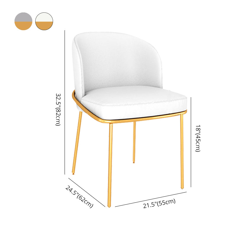 Silla de comedor escandinava de metal para comedor, silla sin brazos amortiguada con respaldo