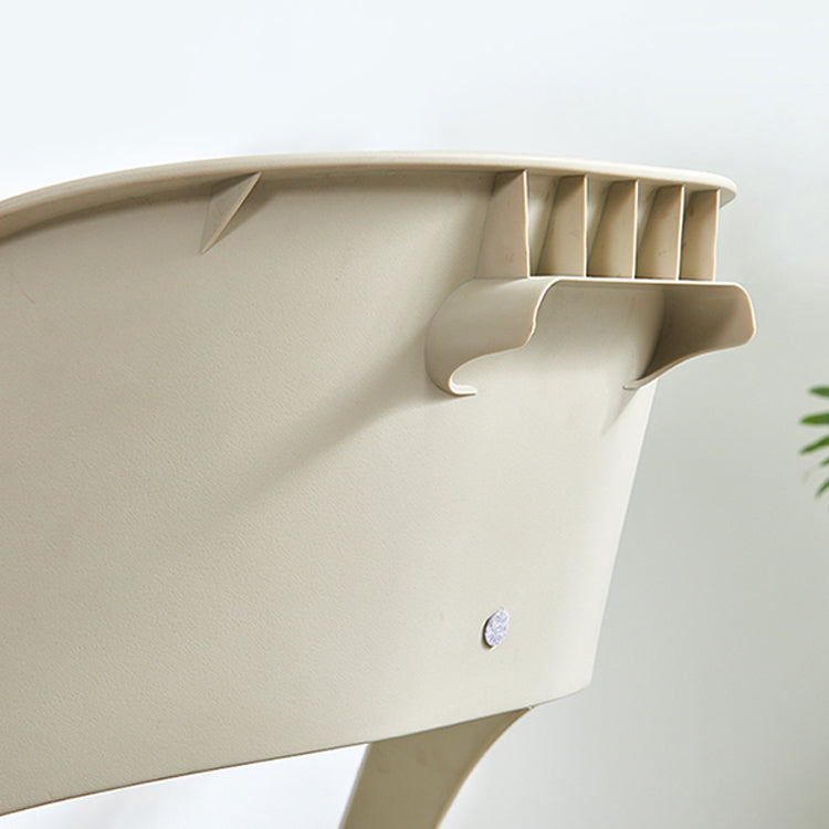 Silla de comedor de plástico moderna, silla lateral de comedor con respaldo abierto para uso en restaurantes