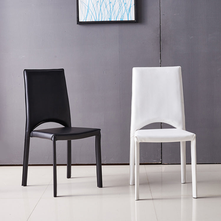 Silla de comedor de metal moderno con respaldo abierto, silla lateral para uso en restaurantes