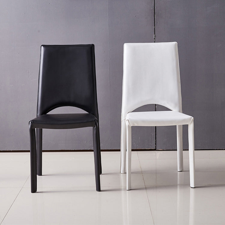 Silla de comedor de metal moderno con respaldo abierto, silla lateral para uso en restaurantes