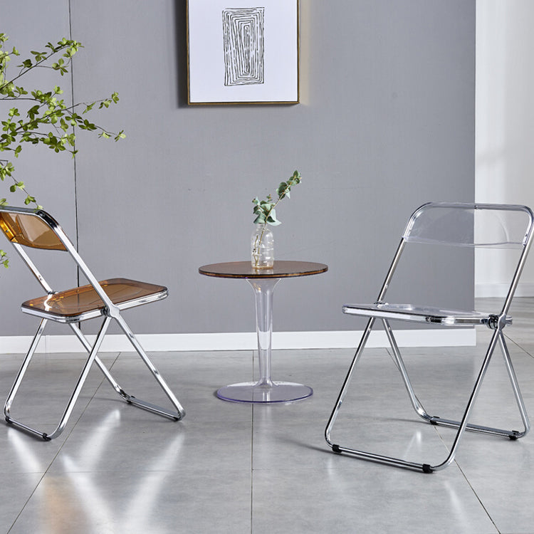 Chaise de salle à manger contemporaine en métal, chaise latérale pliante sans bras pour usage au restaurant