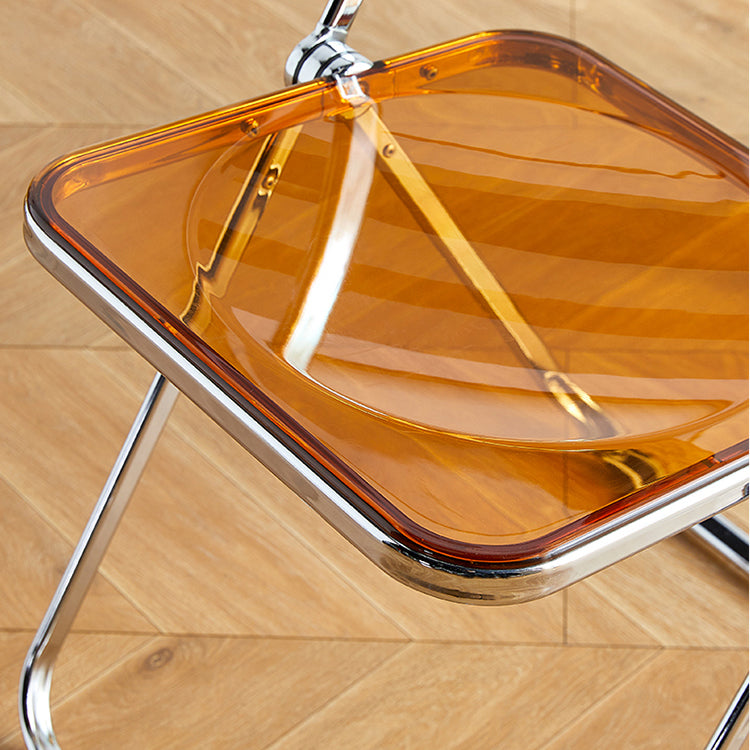 Chaise de salle à manger contemporaine en métal, chaise latérale pliante sans bras pour usage au restaurant