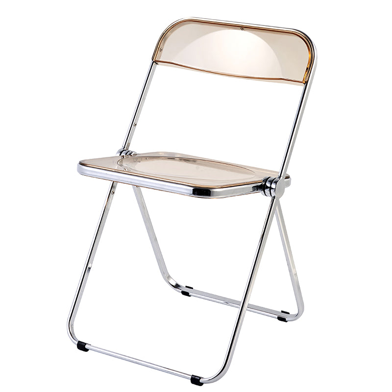 Chaise de salle à manger contemporaine en métal, chaise latérale pliante sans bras pour usage au restaurant