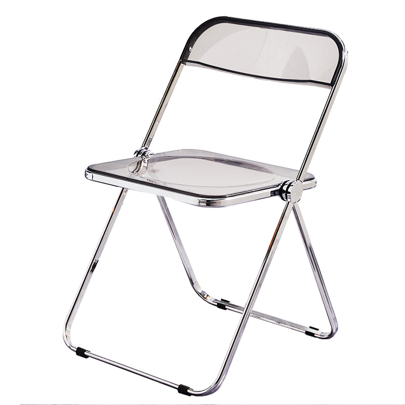 Chaise de salle à manger contemporaine en métal, chaise latérale pliante sans bras pour usage au restaurant