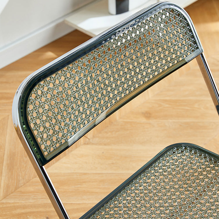 Chaise de salle à manger contemporaine en métal, chaise latérale pliante sans bras pour usage au restaurant