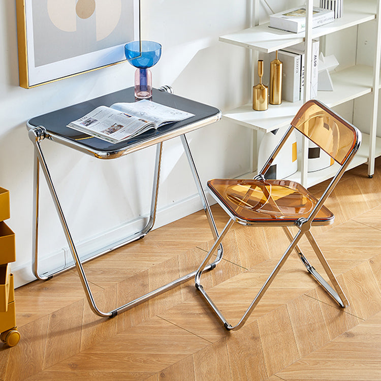 Chaise de salle à manger contemporaine en métal, chaise latérale pliante sans bras pour usage au restaurant