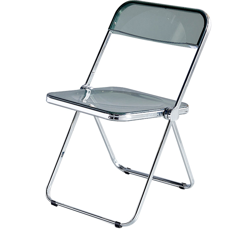 Chaise de salle à manger contemporaine en métal, chaise latérale pliante sans bras pour usage au restaurant