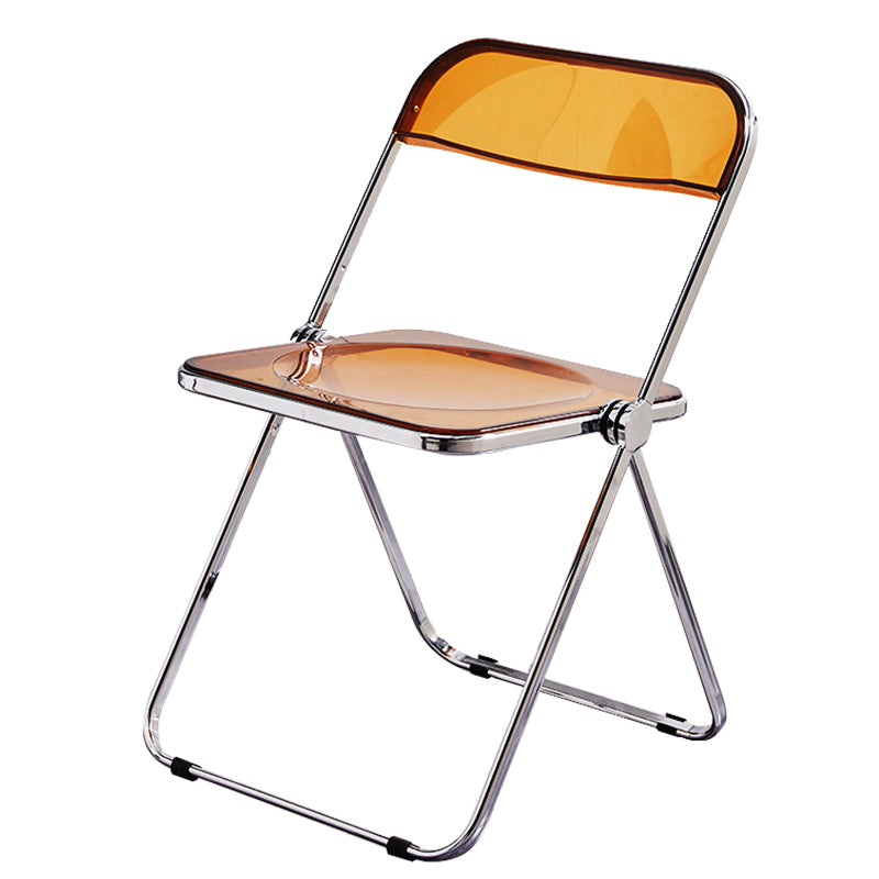 Chaise de salle à manger contemporaine en métal, chaise latérale pliante sans bras pour usage au restaurant