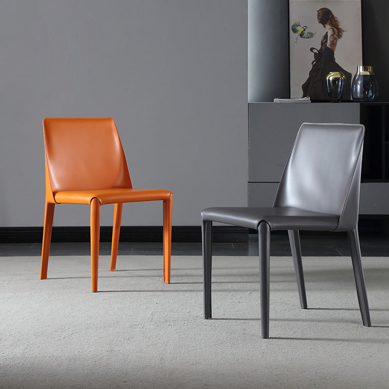 Chaises de salle à manger style contemporain Chaises de cuisine sans accoudoirs avec pieds en métal