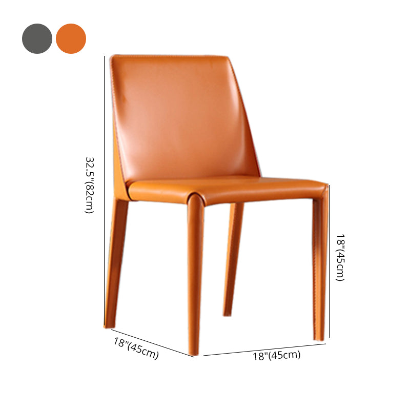 Chaises de salle à manger style contemporain Chaises de cuisine sans accoudoirs avec pieds en métal