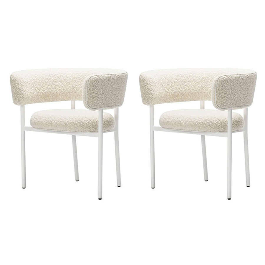 Fauteuils de salle à manger modernes Fauteuils rembourrés à dossier ouvert avec pieds en métal