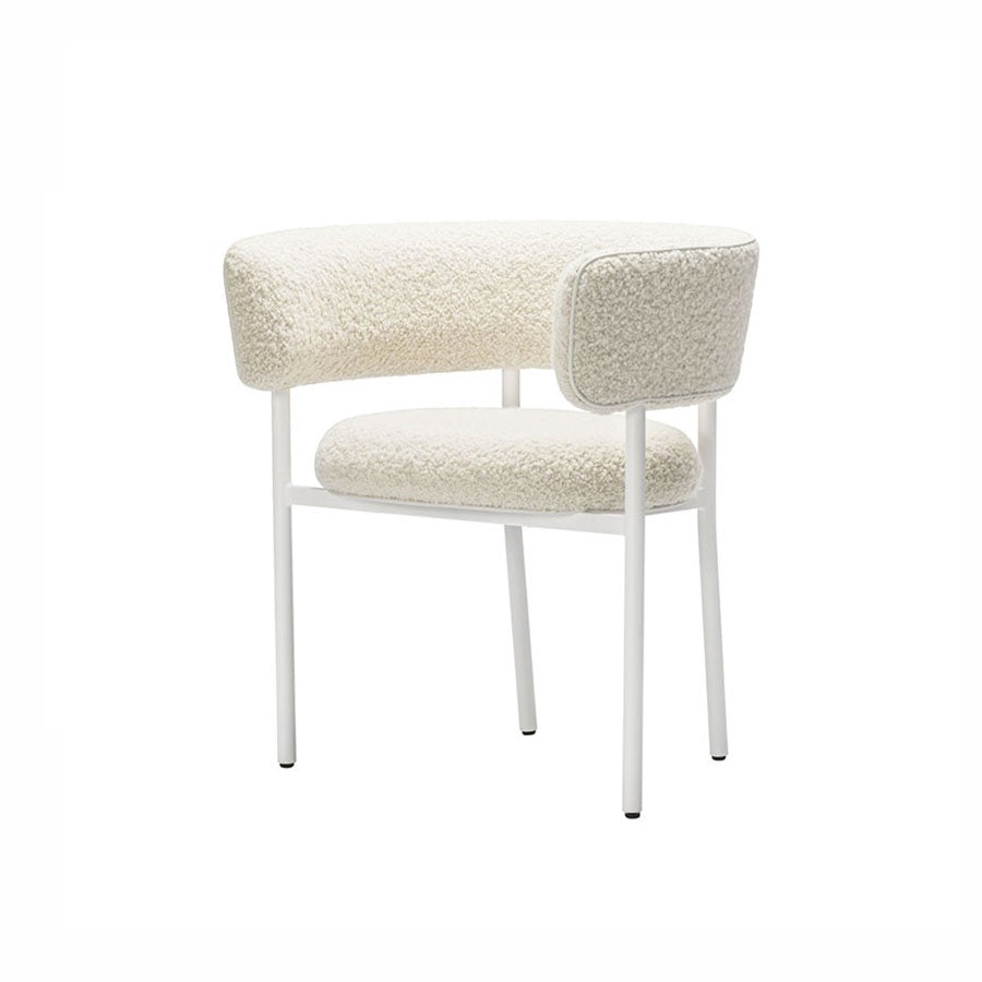 Fauteuils de salle à manger modernes Fauteuils rembourrés à dossier ouvert avec pieds en métal