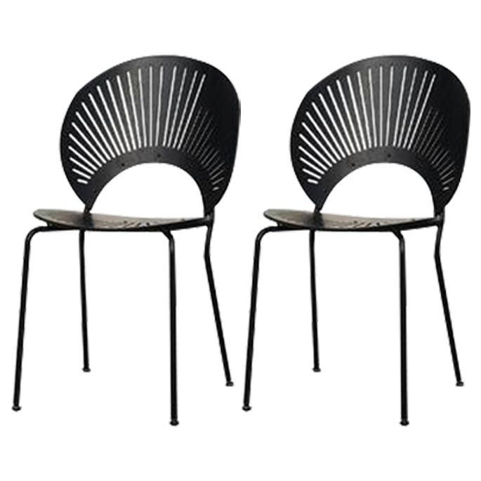 Chaise de salle à manger de style contemporain Chaises de cuisine sans accoudoirs avec pieds en métal
