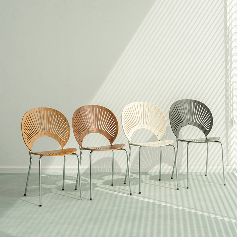 Chaise de salle à manger de style contemporain Chaises de cuisine sans accoudoirs avec pieds en métal