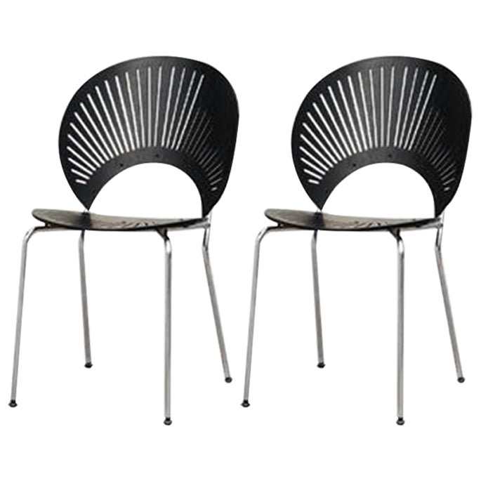 Chaise de salle à manger de style contemporain Chaises de cuisine sans accoudoirs avec pieds en métal