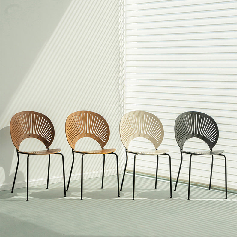 Chaise de salle à manger de style contemporain Chaises de cuisine sans accoudoirs avec pieds en métal