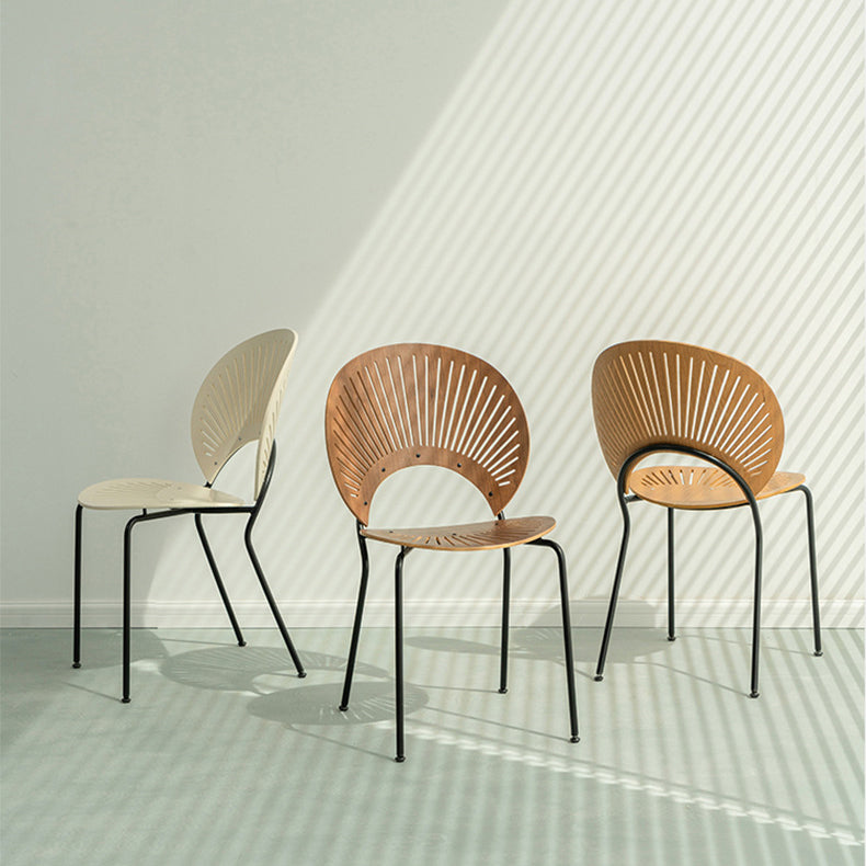 Chaise de salle à manger de style contemporain Chaises de cuisine sans accoudoirs avec pieds en métal