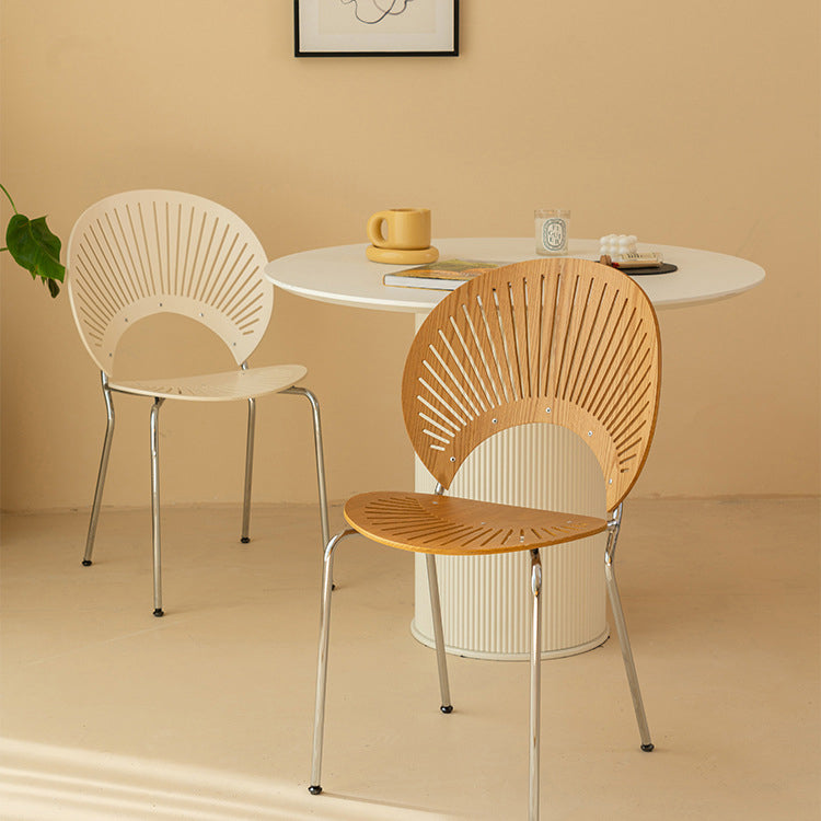 Chaise de salle à manger de style contemporain Chaises de cuisine sans accoudoirs avec pieds en métal