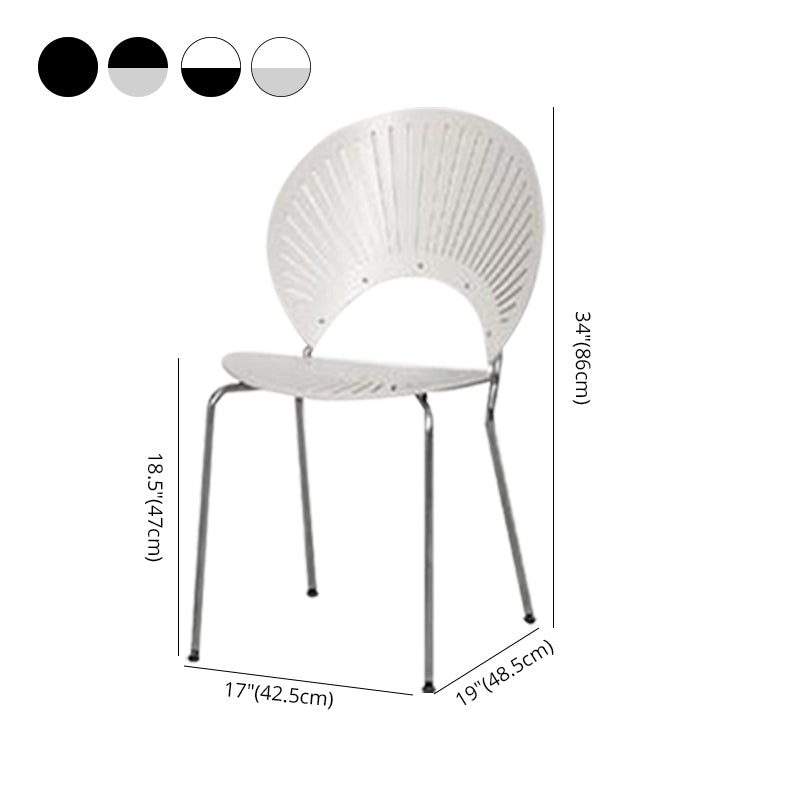 Chaise de salle à manger de style contemporain Chaises de cuisine sans accoudoirs avec pieds en métal