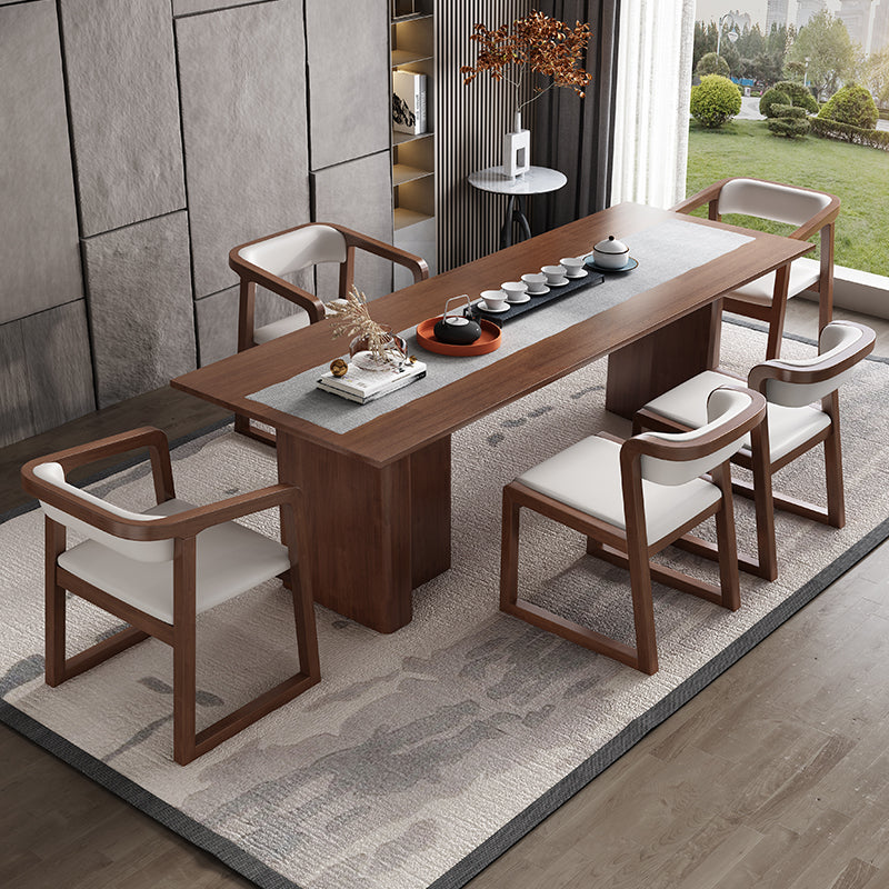 Chaise de salle à manger en bois de style scandinave, chaise de salle à manger à dossier ouvert avec bras