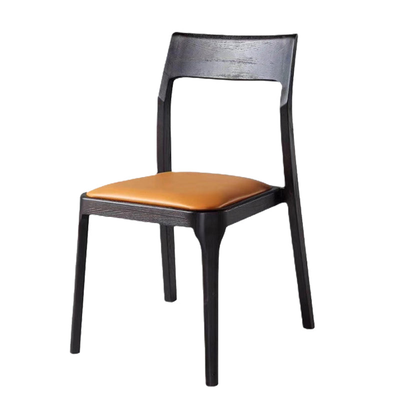 Chaise de salle à manger en bois de Style scandinave, chaise d'appoint rembourrée à dossier ouvert pour la maison