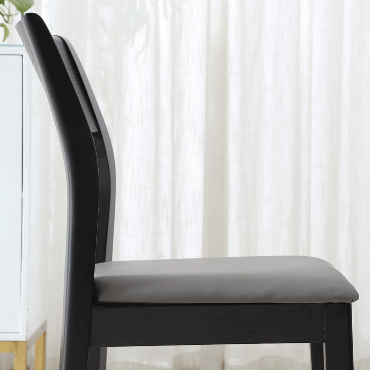 Silla de comedor de estilo escandinavo de madera, silla lateral de comedor acolchada con respaldo abierto para el hogar