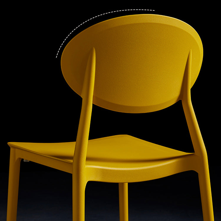Moderne plastic eetkamerstoel stacking eetarmloze stoel voor restaurantgebruik