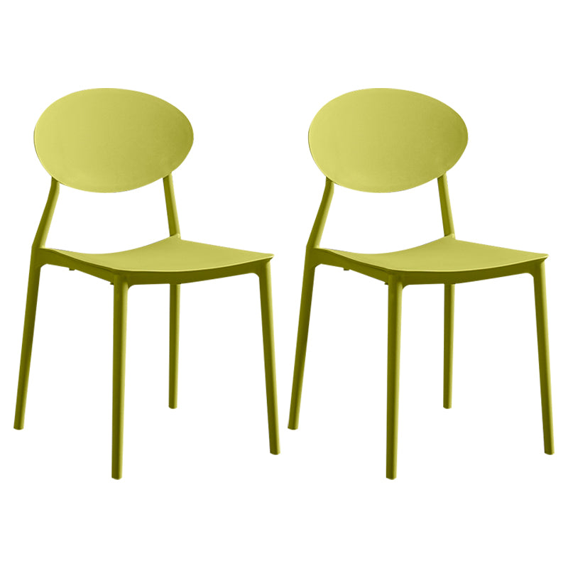 Moderne plastic eetkamerstoel stacking eetarmloze stoel voor restaurantgebruik